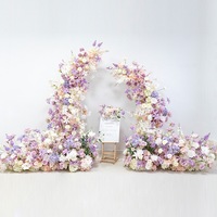 NINI Großhandel Rosa-Lila Künstlicher Hochzeitsbogen Echt Aussehender Blumenbogen Umweltfreundlicher Künstlicher Blumenbogen für Hochzeitsdekoration
