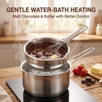Ensemble de marmites bain-marie en acier inoxydable, double cuve pour faire fondre le chocolat et le beurre, prix d'usine pour ustensiles de cuisine professionnels en gros