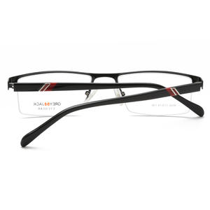 แว่นตาเกรย์แจ็คแบบกึ่งไร้ขอบ 8006 51-18-138 ทรงสี่เหลี่ยมผืนผ้า สำหรับทุกเพศ เลนส์ป้องกันรังสียูวีแบบเรียบ กรอบโลหะ - Product Image 3