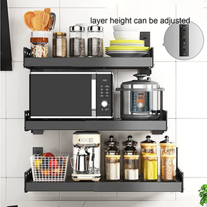 JH-Mech Giá Đỡ Lò Vi Sóng Giá Treo Giá Sắp Xếp Lưu Trữ Kệ Gắn Tường Lò Vi Sóng Một Lớp - Product Image 3