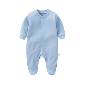Vêtements pour bébé nouveau-né Ropa De <span class=keywords><strong>Bebe</strong></span> 0 à 3 Manches longues Uni Printemps Automne Combinaisons pour bébé en coton Combinaison pour bébé à pieds - Product Image 2