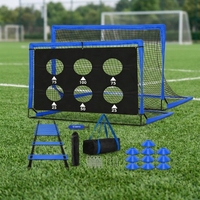 Ensemble de buts de football pour enfants avec cible de tir en tissu, accessoires complets, pliable, portable, kit d'entraînement tout-en-un