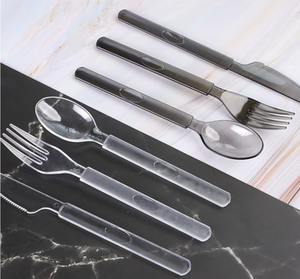 Ensemble de vaisselle jetable noir ensemble de couverts de cuillère en plastique et fourchette en plastique - Product Image 6