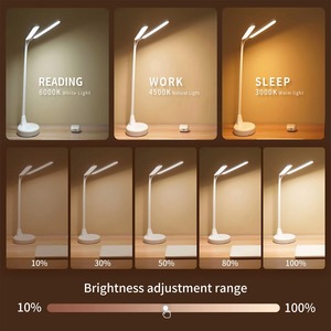 <b>LED</b> Desk Lamp with Wireless Charger Gooseneck Adjustment <b>Table</b> Lamp Touch Control Night <b>Light</b> Double <b>Light</b> Area for Home Office - Product Image 4