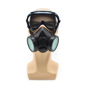 Masque à gaz de protection de l'industrie TPR et lunettes de sécurité anti-poussière NP304 avec filtres à cartouche remplaçables, offre spéciale