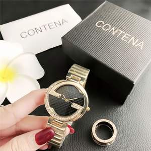 Montre de luxe pour femme, nouvelle mode, mouvement quartz, acier inoxydable, personnalisée, avec cristaux, étanche. - Product Image 3