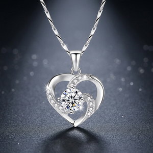 Collar con Colgante de Plata de Ley 925 con Corazón y Engaste de Garras, 2.5g, para Regalo Unisex, Joyería Fina KARATS - Product Image 3