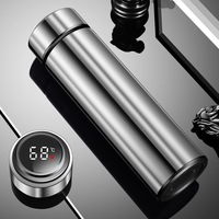 FANGYUAN 500 ml Populaire Bouteille d'Eau Intelligente à Température Numérique LED en Acier Inoxydable avec Infuseur à Thé