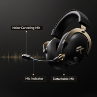 Casque de jeu MCHOSE V9 Turbo+ avec haut-parleur de 60 mm, faible latence, 4 modes sans fil, charge magnétique, base RGB, casque FPS