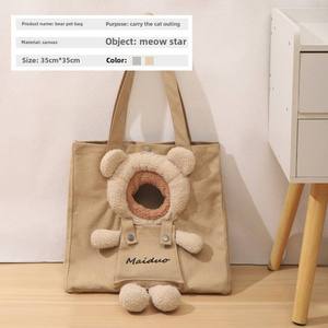New Hot Custom Cat Pet Carrier Durable Cotton Canvas Tote Bag with Drawstring for Store Shopping Cute Animal Go - Product Image 5