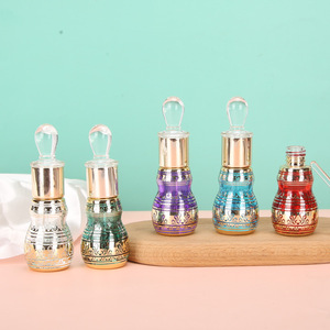 Flacon compte-gouttes <span class=keywords><strong>en</strong></span> verre vide pour huiles essentielles, portable, <span class=keywords><strong>en</strong></span> forme de <span class=keywords><strong>gourde</strong></span>, électroplaqué, coloré, 6 ml et 12 ml, avec pipette <span class=keywords><strong>en</strong></span> verre - Product Image 1