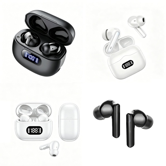 2026 New Arrival Stereo Headset LED Power Display Digital Case Ergonomic In-Ear Comfortable Fit for iPhone Android Xiaomi