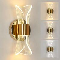 Lámpara de Pared Moderna de Aluminio Dorado de Lujo, LED Nórdica Súper Brillante y Regulable para Dormitorio, Sala de Estar, Baño y Pasillo