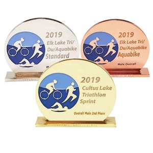 Oneway Wholesale Custom 3D Metal Medal Award Gold Silver Bronze Medal Triathlon Marathon Running Sports Medal - Product Image 1