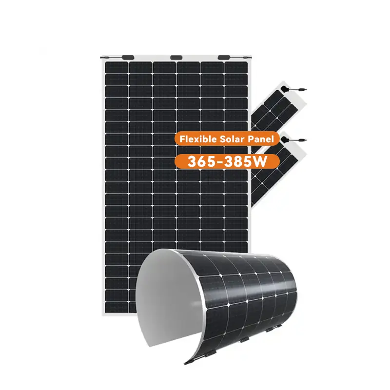 Painéis solares flexíveis para uso em barco, preço em estoque, 365w, 370w, 375w, 380w, painéis solares leves mono perc, módulo de estoque pronto