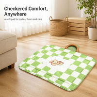 Coussin pour animaux de compagnie en tissu Oxford imperméable, pliable, léger, portable, à motif à carreaux, toutes saisons