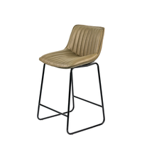 Tabouret de comptoir moderne rembourré à cannelures verticales, surface en PU, structure en traîneau, pour la maison, le pub, le bistrot, le bar