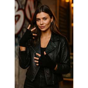 Gants mi-doigts unisexes écru pour la randonnée et la course à pied, modèle Eld02 - Product Image 6