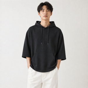 Sweat à capuche numérique unisexe en molleton à manches régulières, coupe ajustée, avec logo personnalisé, épaules tombantes, style streetwear, poche kangourou, collection automne - Product Image 2