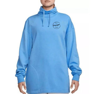 Casual Heavyweight Fleece Printed Baggy <strong>Jumper</strong> Streetwear Custom Drawstring Embroidered <strong>Longline</strong> Mock Neck Sweatshirt Autumn - Product Image 3