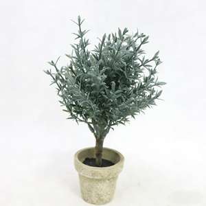 Arbres artificiels de 21 cm, vert clair, <span class=keywords><strong>romarin</strong></span>, petit arbre bonsaï avec pot en pulpe vintage, mini plante en pot pour la décoration de la maison - Product Image 2