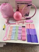 Lot de 16 pièces pour le fitness à domicile : Anneau de Pilates, Ballon de yoga, Bande de résistance – Équipement complet pour l'entraînement et le remodelage corporel à domicile