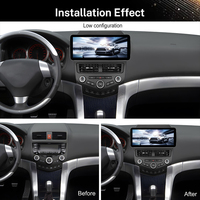 Écran de voiture 12,3 pouces, lecteur multimédia Octa, Carplay sans fil, autoradio Android, navigation GPS pour Honda Accord 7ème génération 2004-2007
