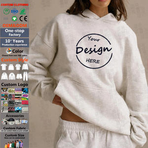 <span class=keywords><strong>Felpa</strong></span> Personalizzata Oversize Ricamata in French Terry Ampia in Cotone Felpato <span class=keywords><strong>con</strong></span> <span class=keywords><strong>Stampa</strong></span> a Rilievo Cappuccio e Girocollo per <span class=keywords><strong>Donna</strong></span> - Product Image 1