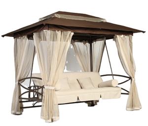 Modern Metal Frame Outdoor <strong>2</strong> <strong>Seater</strong> <strong>Swing</strong> Chair &amp; Swinging Hammock Canopy with Cushioned <strong>Seat</strong> for <strong>Garden</strong> &amp; Patio Use - Product Image 3