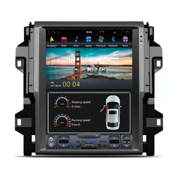 Vertical Android 13 Screen for Toyota Fortuner 2016- with Steering Wheel Control Canbus, Carplay Wifi Car Radio Screen