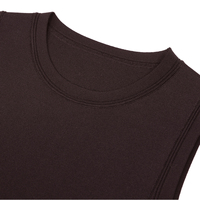 25227 Robe d'été pour femme, nouvelle collection, haute qualité, en maille extensible, col rond, coupe ajustée, sans manches, ornée de perles et de franges, élégante