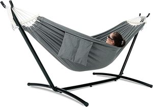 Support de hamac de jardin moderne en métal robuste de grande taille pour 2 personnes, balançoires de patio pour une relaxation confortable en plein air - Product Image 1