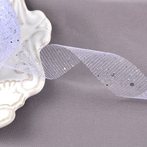 Kustom 25mm pita payet wajah ganda 100% poliester dekorasi poli dekorasi pola jaring gulungan berbagai dapat disesuaikan untuk hadiah - Product Image 1