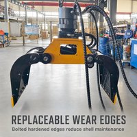 Grappin de tri rotatif hydraulique pour excavatrice, rotateur à 360 degrés, bords de criblage résistants à l'usure pour la démolition, les ferraille et les déchets