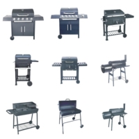 Barbecue à gaz multifonctionnel à trois brûleurs avec fonction vapeur, grand modèle d'extérieur, dispositif de sécurité flamme, construction en acier, finition poudrée