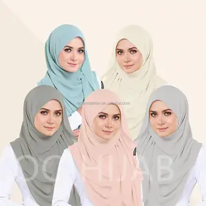 Hersteller benutzer definierte atmungsaktive schlichte Chiffon Hijab Schal Damen Schals und Wraps muslimischen Frauen Chiffon Hijab Schal