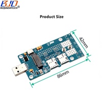 Adaptor Modem Nirkabel USB 3.0 Tipe-A ke M.2 B-Key dengan Daya Tambahan Tipe-C dan 2 Slot Kartu SIM NANO untuk Modul 5G 4G LTE WWAN