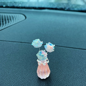 B-6655 Nouveau <span class=keywords><strong>vase</strong></span> miniature en ABS de luxe léger et exquis, arrangement floral de roses, décoration pour la maison et la <span class=keywords><strong>voiture</strong></span> - Product Image 4