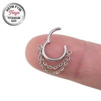 Bijoux de piercing corporel en Titane ASTM F136 et Zircon, comprenant des anneaux d'oreille (Daith, Hélix, Lobe), des créoles d'oreille tendance et des anneaux de nez G23, ainsi que des clickers de septum.