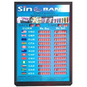 Indoor brightness led exchange currency sign Led foreign exchange rate Exchange rate led display board