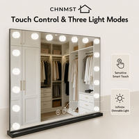 Großhandel Smart LED-Glühbirnen-Schminkspiegel, dimmbarer Tisch-Kosmetikspiegel mit 3 Farblichtmodi für Schönheitssalons und Hotels