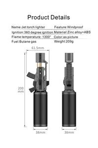 Briquet torche au butane moderne GF-917, coupe-vent, avec flamme réglable, haute température, rechargeable, pour le camping en plein air et l'utilisation en cuisine - Product Image 3