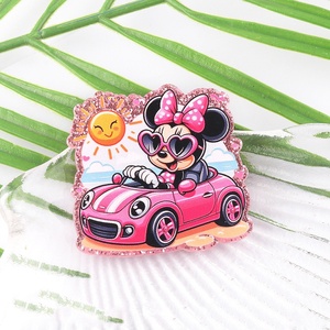 อุปกรณ์ตกแต่งโทรศัพท์มือถือลายการ์ตูนน่ารักแบบใหม่ สติ๊กเกอร์อะคริลิคแบบแบน ป้ายติดกระเป๋าแบบมีรีล - Product Image 5