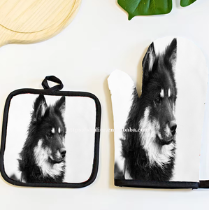 Ensemble de cuisine <span class=keywords><strong>chat</strong></span> design avec impression personnalisée, symbole du nouvel an, maniques et serviette pour sécher la vaisselle - Product Image 5