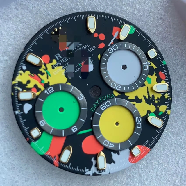 OEM NH35 Lacquer Watch Dial 28.5mm - Diamond Markers, Arabic Numerals, RLX Style, Miyota 9039/8285 Compatible