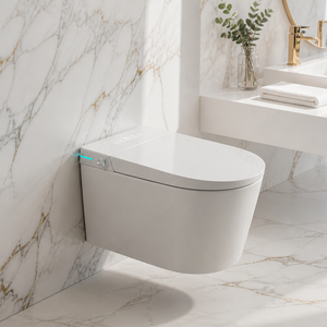 Tankless P-Trap Wall Hung Smart Bidet Toilet Rimless Ceramic Auto Flush Heated Seat Warm Water Spray Touch Panel <strong>WC</strong> - Product Image 5