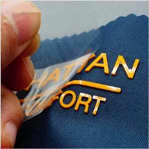 定制标志滑板标签印刷t恤运动服3D硅胶服装传热橡胶