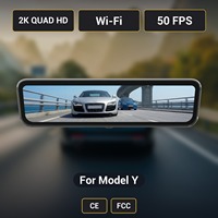 Caméra de tableau de bord avec rétroviseur de streaming H10 Pro pour Model Y, 2K, 9,2 pouces, double objectif avant et arrière, WiFi, certifiée CE FCC, d'origine usine
