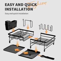 Support multifonctionnel en métal pour bol de cuisine antirouille pour comptoir, cuillère de drainage, porte-gobelet, rangement facile et extensible