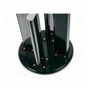 Table d'appoint ronde minimaliste scandinave, finition laquée peinte en chêne rouge bordeaux et noir - Product Image 6